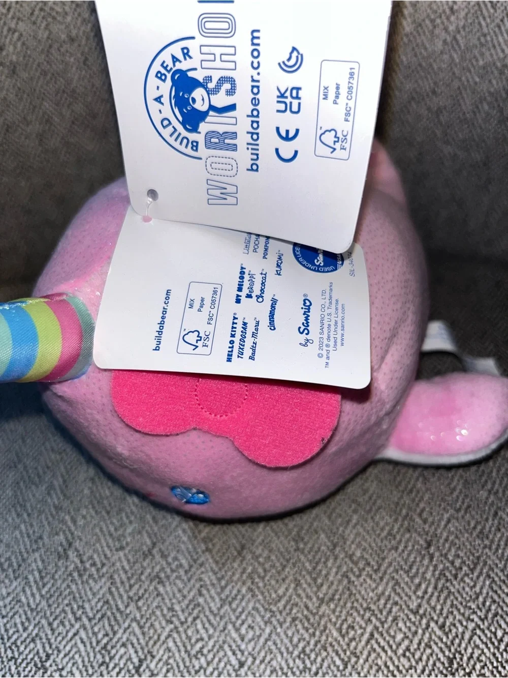 Build A Bear Sanrio Hello Kitty 8” NARWHAL Pink Plush Summer Waves Mini NWT HTF
